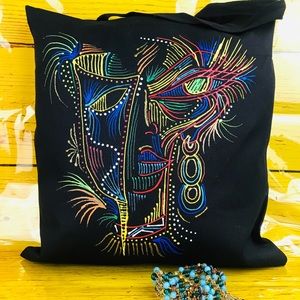 Hand painted tote bag